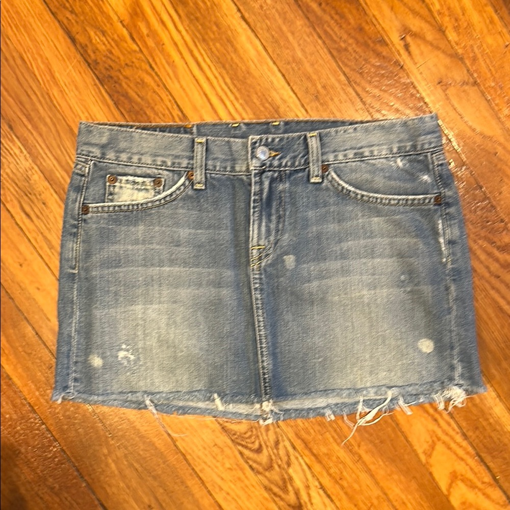 Lucky Brand Distressed Blue Mini Skirt